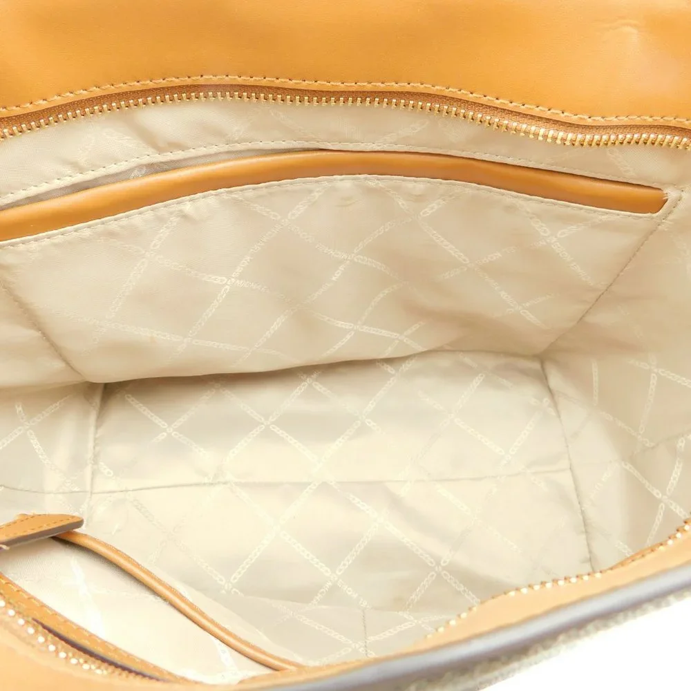 MICHAEL KORS Signature MK Logo Brown Shopper Tote Shoulder Bag